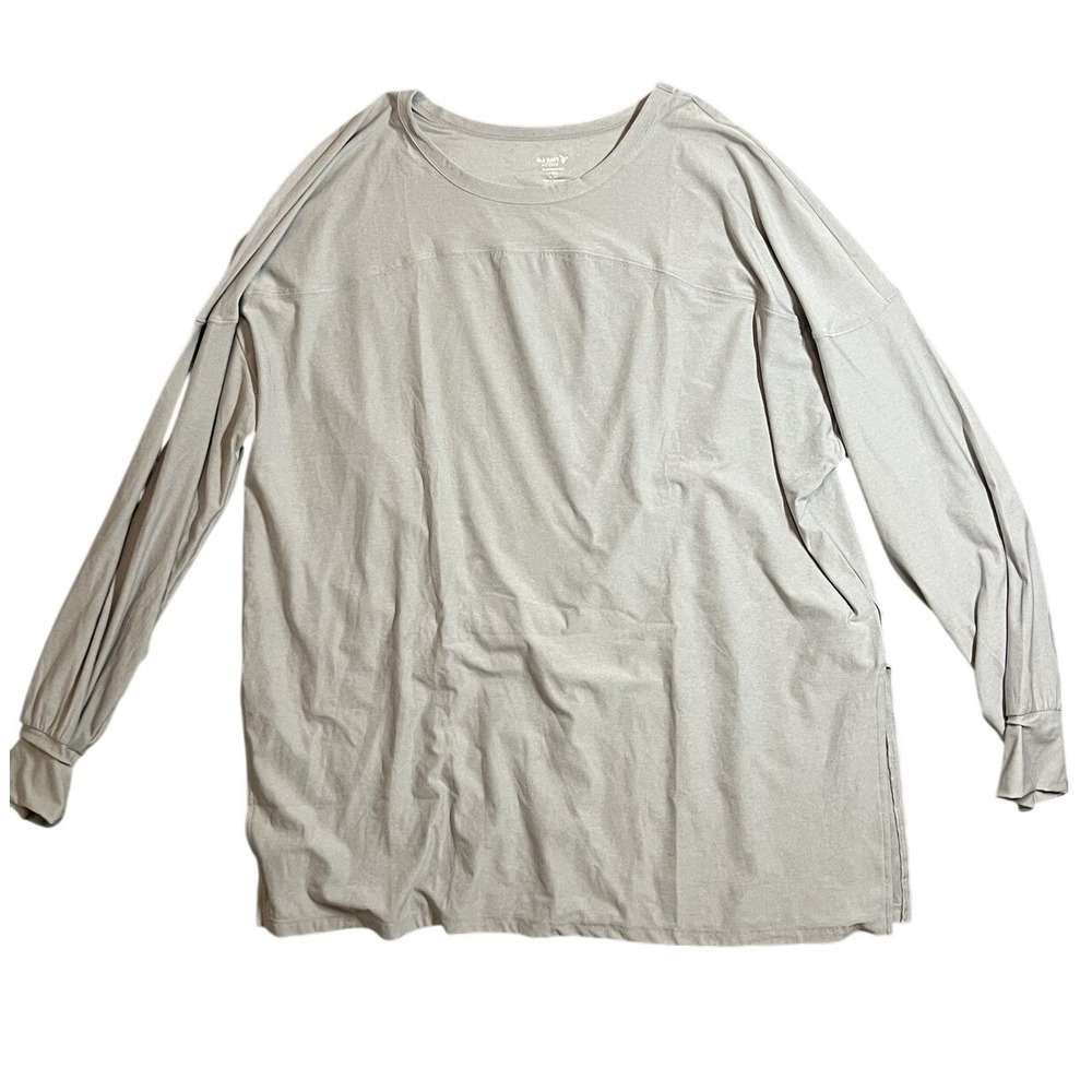 Old Navy Active Cloudmotion Go-Dry Women's Top Size L Tall Gray Long‎ Sleeve Tee